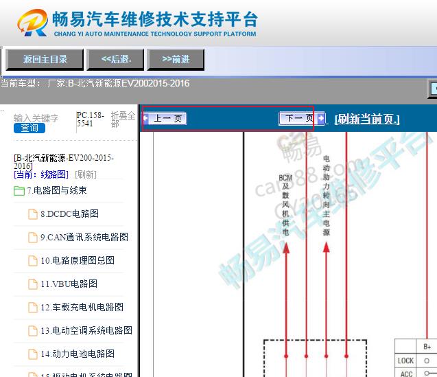 2015-2016年北汽新能源EV200全车电路图