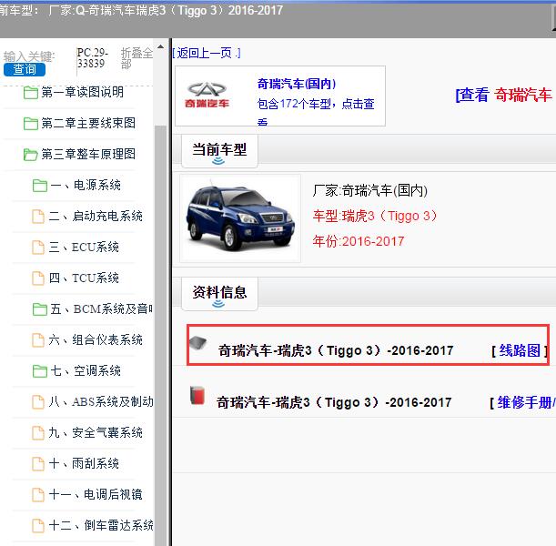 2016-2017年奇瑞汽车-瑞虎3 全车电路图