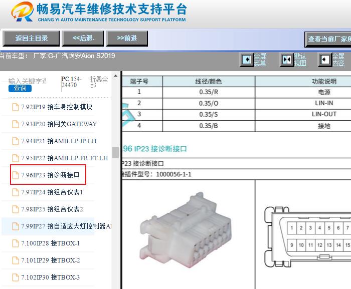 2019年广汽埃安AION S OBD诊断接口针脚资料