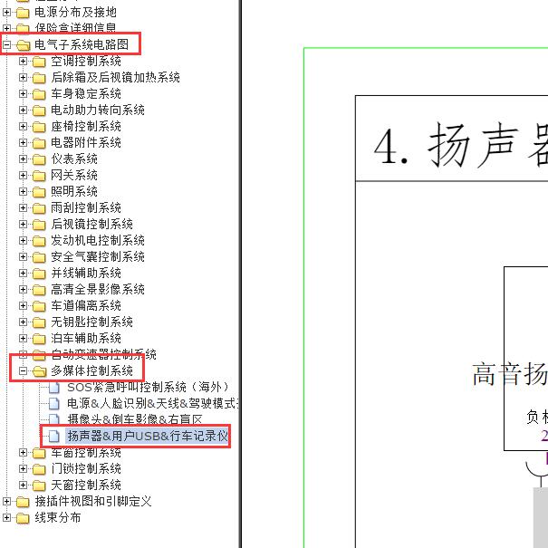 2023年长安欧尚Z6燃油版音响主机电路图
