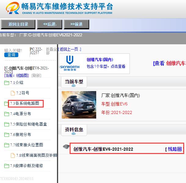 2021-2022年创维EV6电路图