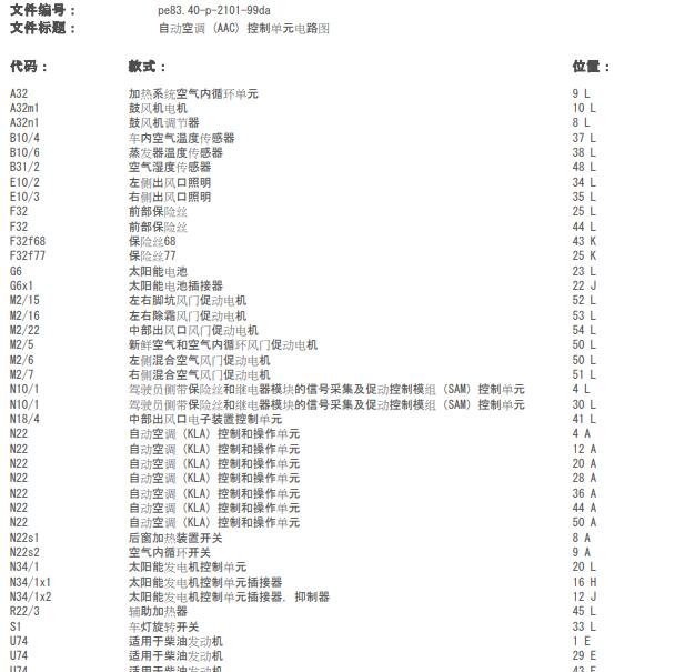 2004年奔驰E240空调电路图.