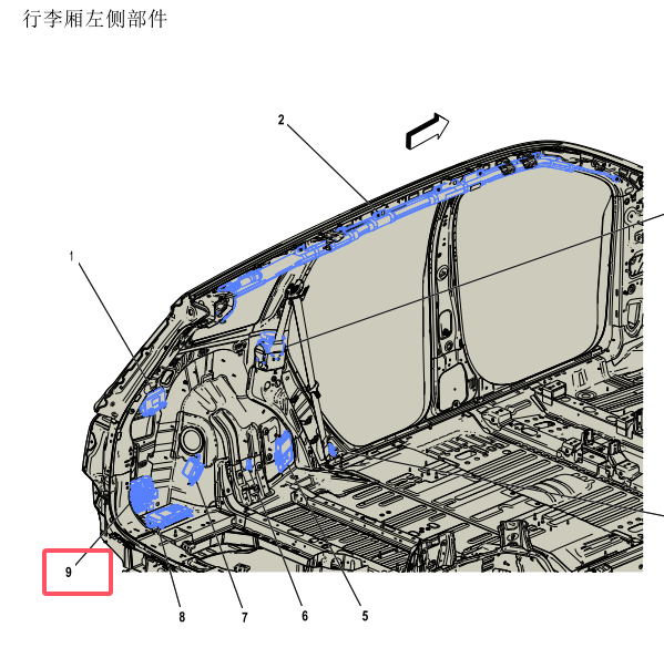 2021年凯迪拉克XT6后车身保险丝盒位置