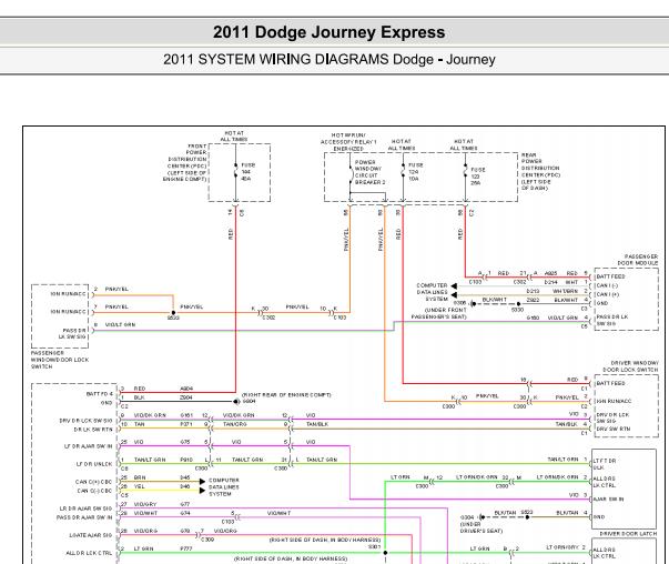 2011年道奇酷威遥控门锁电路图