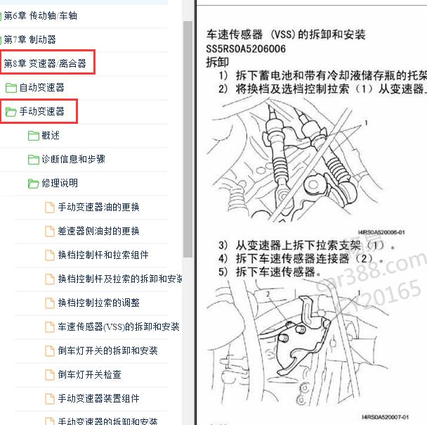2011-2016年铃木雨燕手动变速箱维修手册