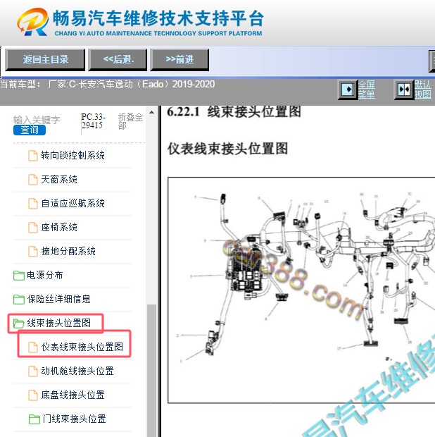 2019-2020年长安逸动智能钥匙相关部件位置