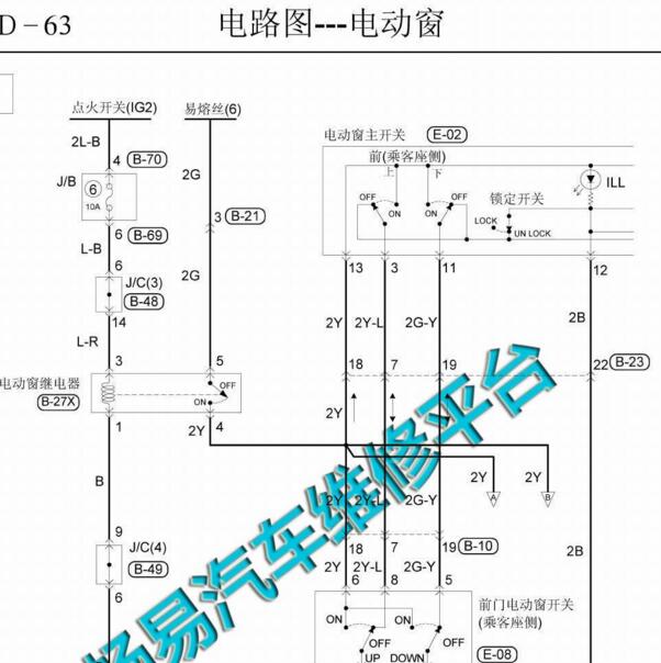 2012年东南菱悦V3车窗玻璃电路图.