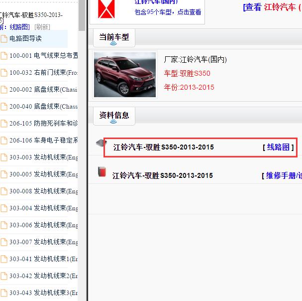 2013-2015年江铃驭胜S350全车电路图