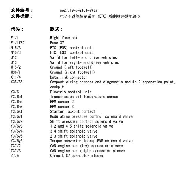2004年奔驰S350L变速箱电路图与维修手册