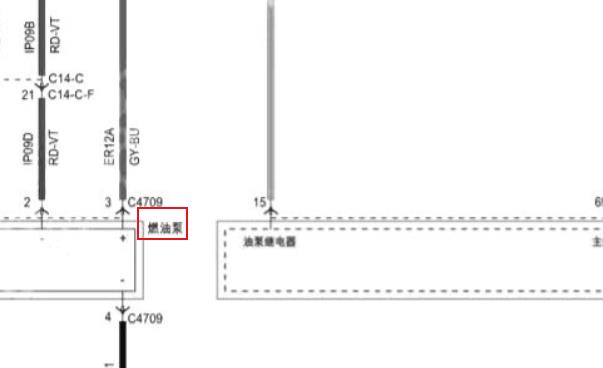 2023年江铃全顺发动机燃油泵电路图
