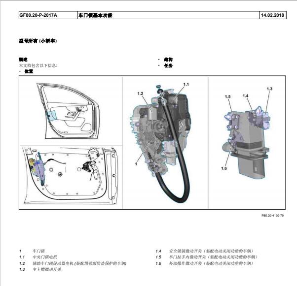 2003年奔驰S 500门锁结构图