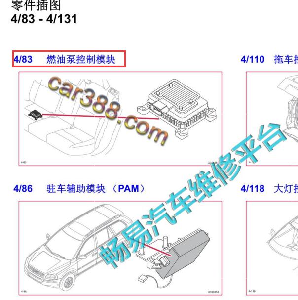 2015年沃尔沃XC90油泵控制模块安装位置.