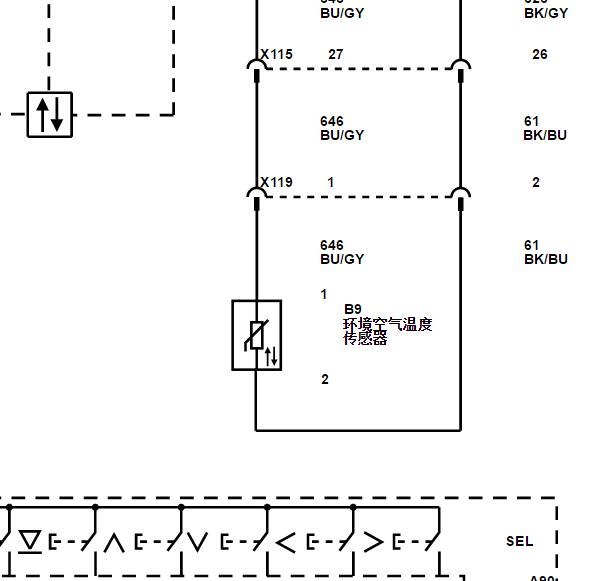 2019年雪佛兰迈锐宝环境温度传感器电路图