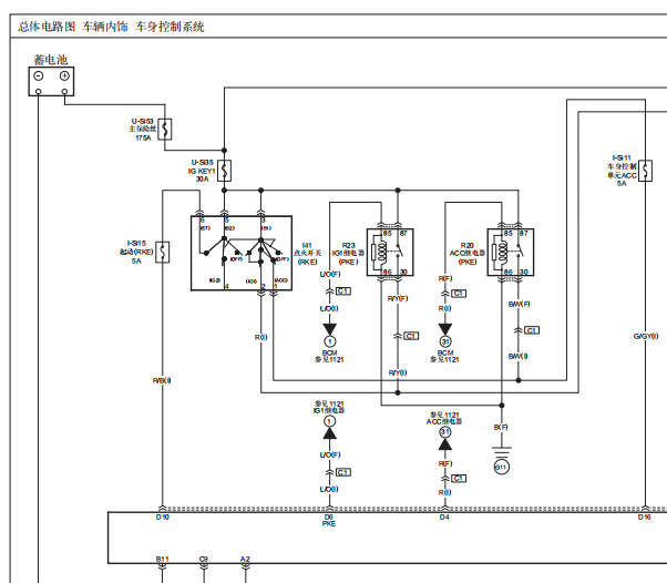 2013-2015年奔腾B50车身电脑针脚图和线路图