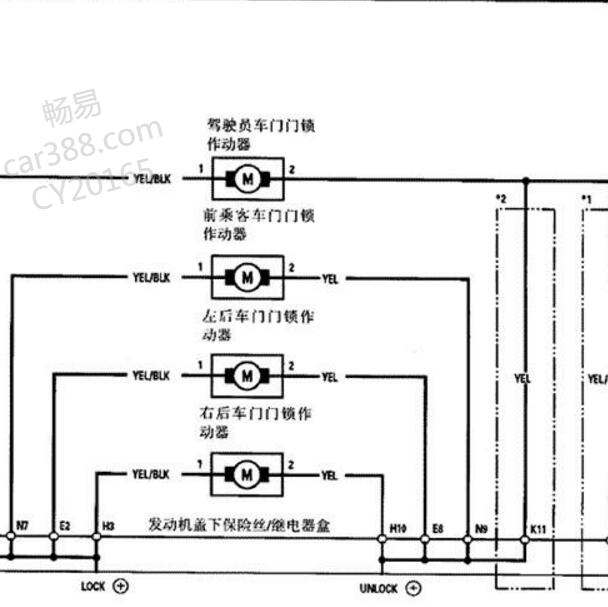 2003-2007年本田雅阁门锁电路图