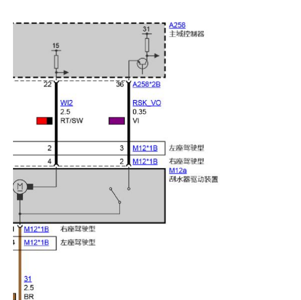 2020年宝马325Li 雨刮电路图