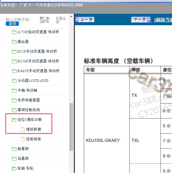2009年一汽丰田-普拉多 车身标准高度