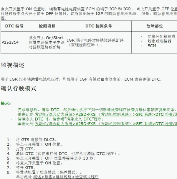 2024年丰田格瑞维亚P253314故障码资料