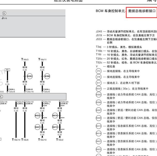 2011年大众帕萨特网络通讯电路图