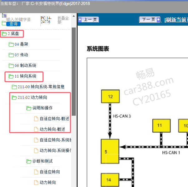 2017-2018年福特锐界动力和自适应转向维修手册