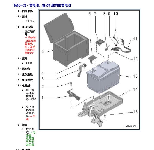2014年奥迪A3电瓶维修手册