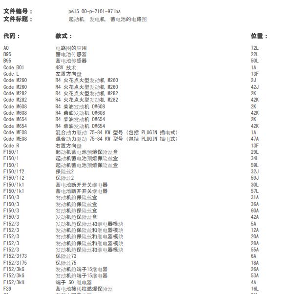 2019年奔驰A180L蓄电池电路图