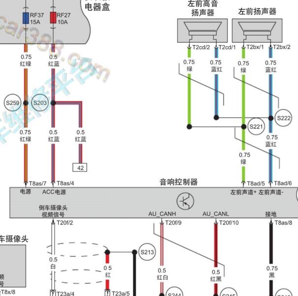 2021-2022年北京BJ40音响系统电路图