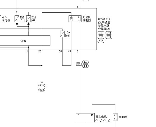2008年日产骊威起动和充电电路图