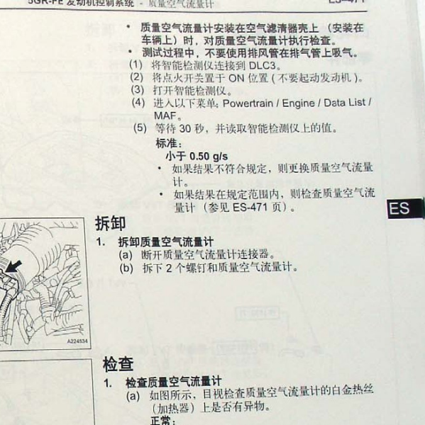 2010年丰田锐志空流标准值
