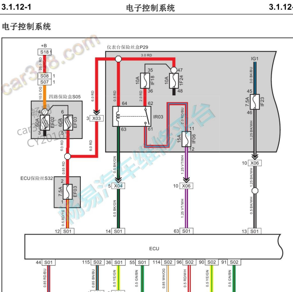 2020年长安长安神骐T20L DAM15L发动机电路图