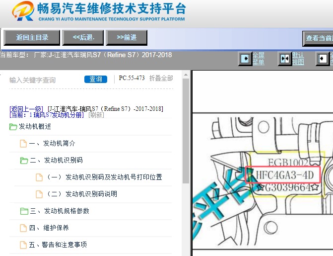 2017-2018年江淮瑞风S7 HFC4GA3-4D发动机资料