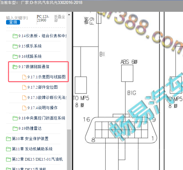 2016年东风风光330通讯电路图