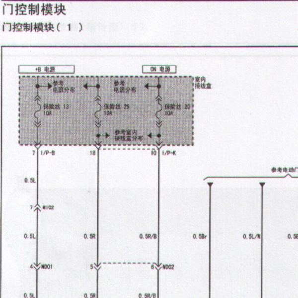 2004年现代雅科仕 中控锁电路图