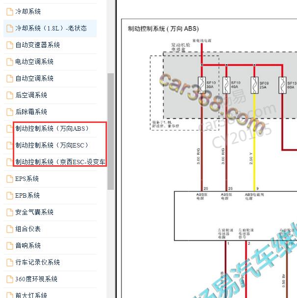 2016-2018年斯威X7 ABS系统电路图
