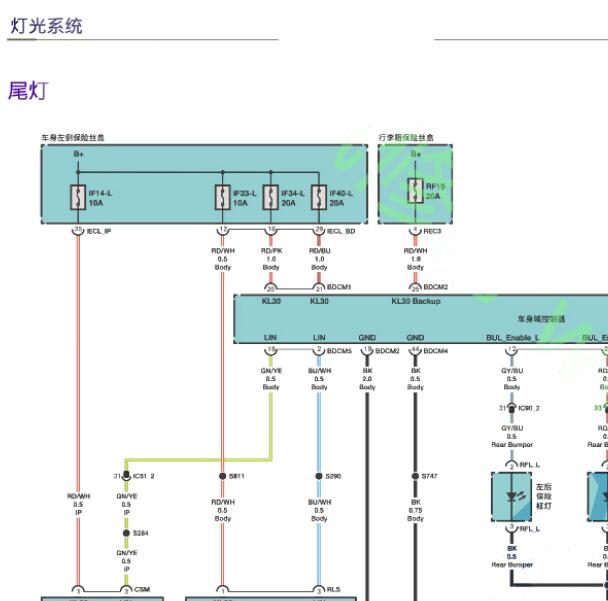 2023年高合HIPHI Y尾灯电路图