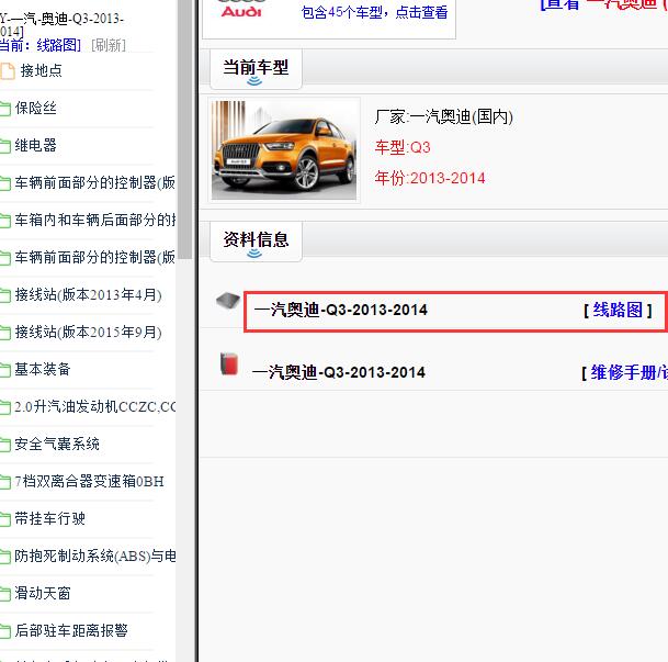 2013-2014年奥迪Q3全车电路图
