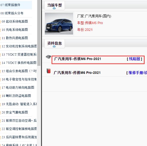 2021年广汽传祺M6 Pro全车电路图