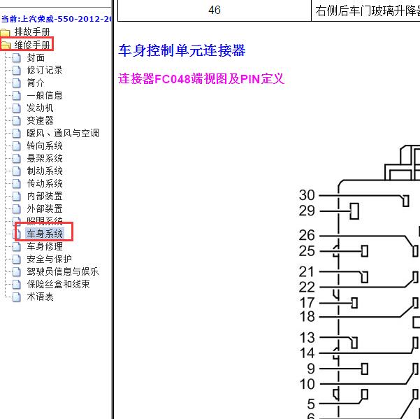 2012-2014年荣威550 BCM针脚定义.