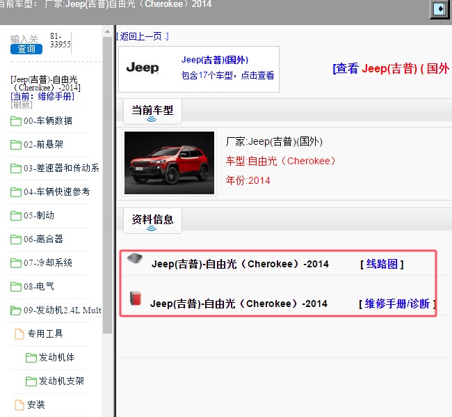 2014年Jeep(吉普)-自由光 全车维修手册和电路图