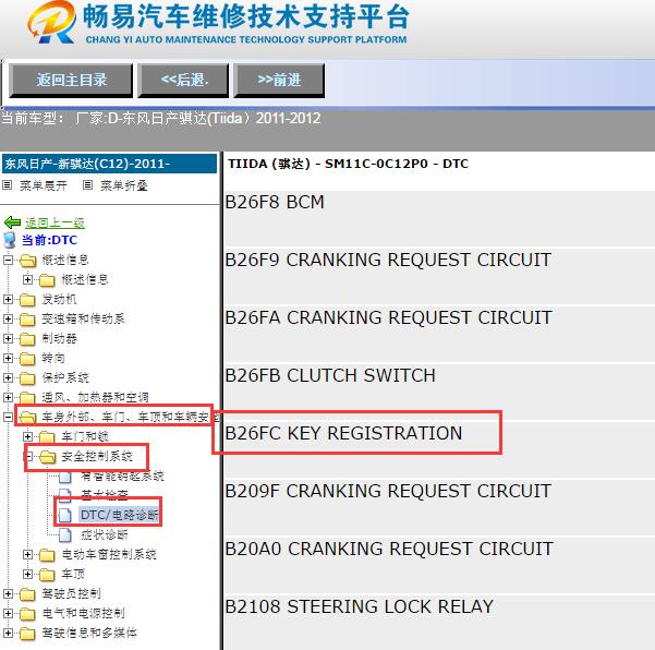 2011-2012年日产骐达B26FC故障码资料