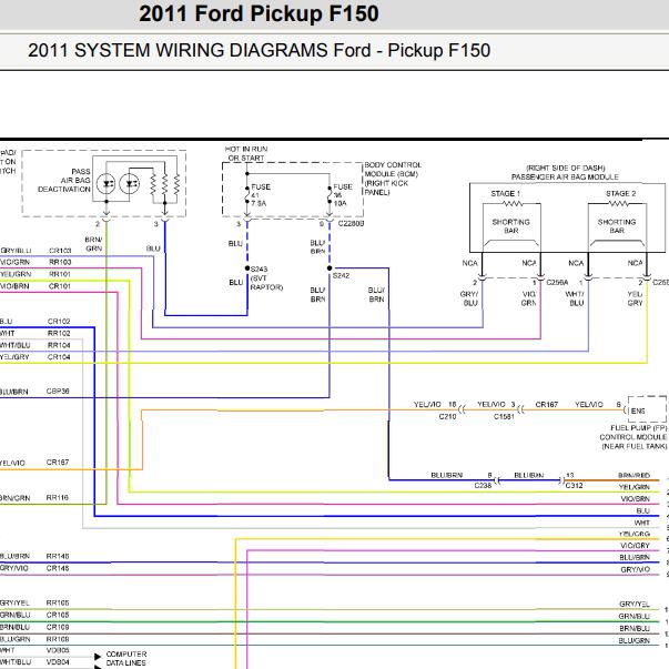 2011年福特F150气囊电路图