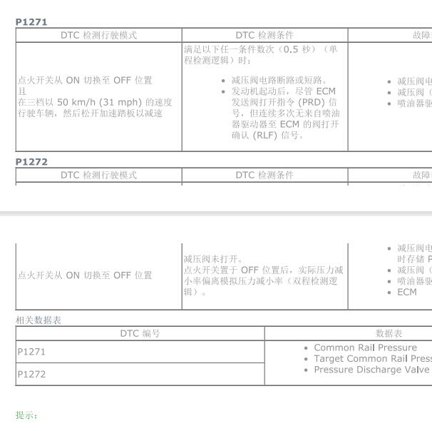 2012年丰田海拉克斯P1271故障码资料