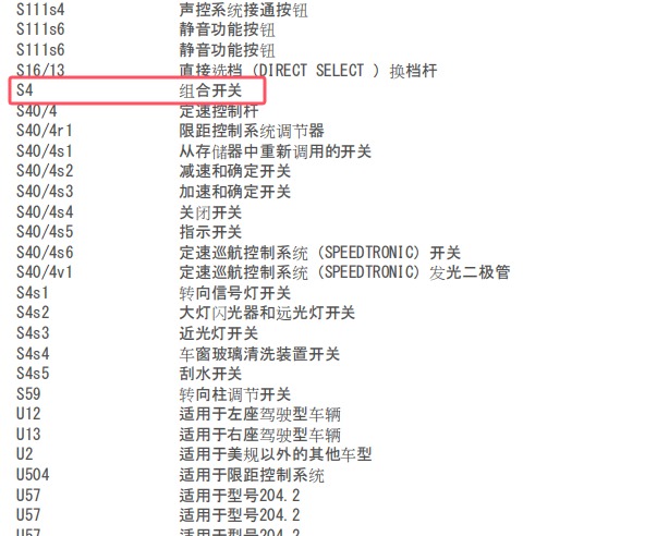 2008年奔驰GLK300 组合开关和电子点火开关电路图