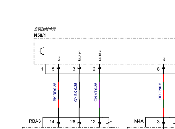 2022年奔驰EQB 350空调和转向角传感器电路图