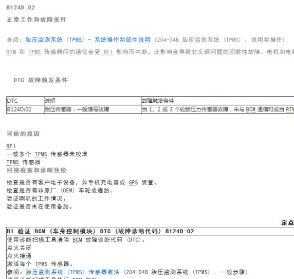 2015年林肯MKX B124D：02故障码维修手册