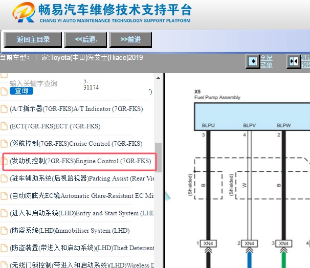 2019年丰田海狮发动机油泵电路图资料