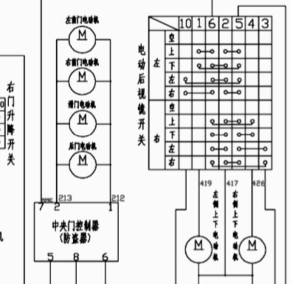 2018年金龙金威中控门锁电路图