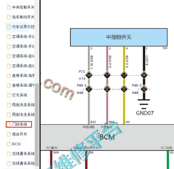 2019-2020年长城风骏7中控锁电路图