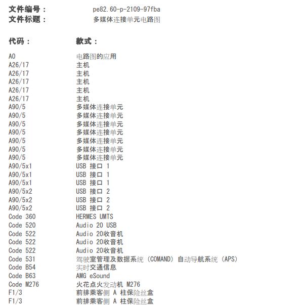 2015年奔驰C200L USB电路图