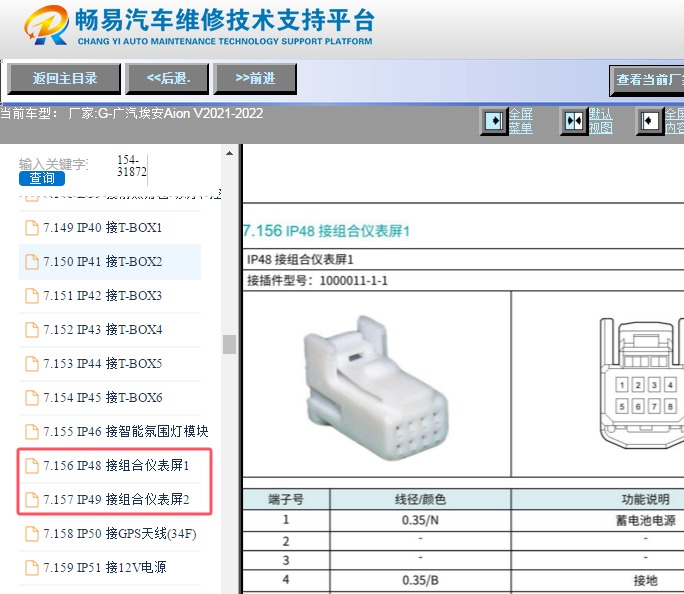 2021-2022年广汽埃安Aion V 仪表针脚资料